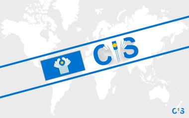 CIS bayrak ve metin illüstrasyon