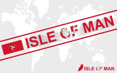 Isle of Man harita bayrak ve metin illüstrasyon