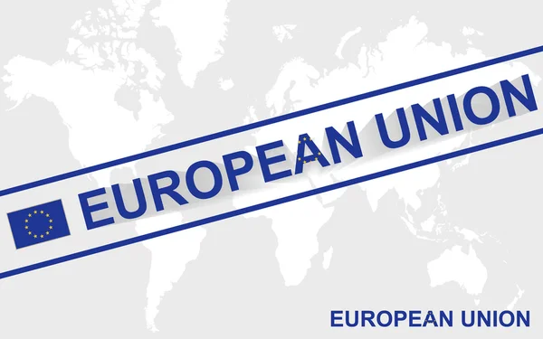 Evropské unie Mapa vlajky a text obrázku — Stockový vektor