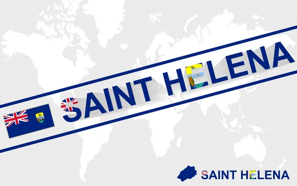 Saint Helena kaart vlag en tekst illustratie — Stockvector