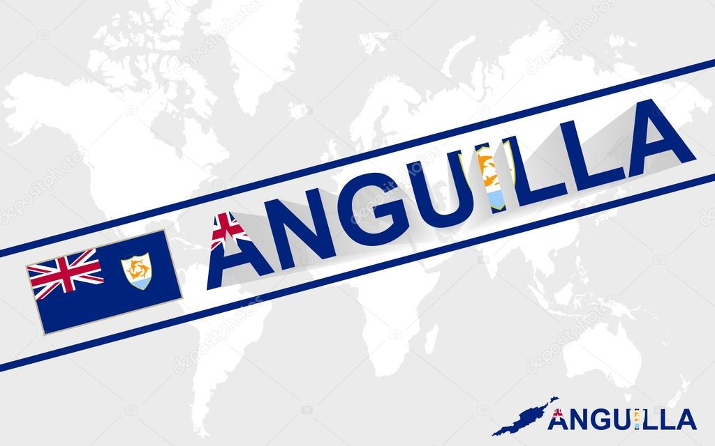 Anguilla Map Flag And Text Illustration Stock Vector Image By C Boldg