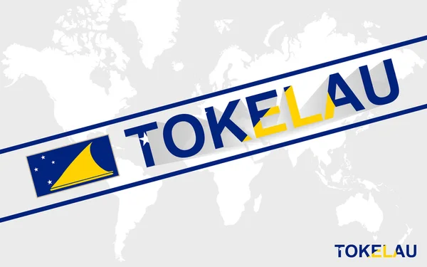 Bandera de Tokelau e ilustración de texto — Vector de stock