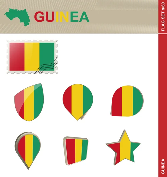 Set de bandera de Guinea, Set de bandera 60 — Vector de stock