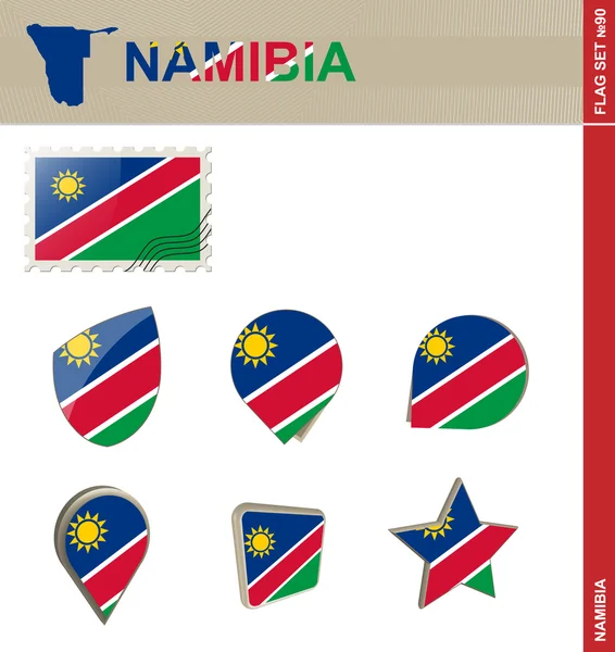 Set Bandera Namibia, Set Bandera 90 — Vector de stock