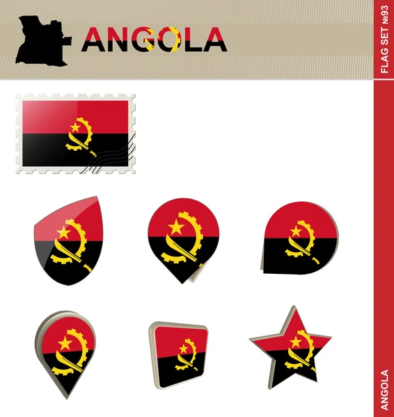 安哥拉设置标志，设置标志 93 — 图库矢量图片