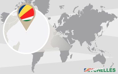 Dünya Haritası ile büyütülmüş Seyşeller