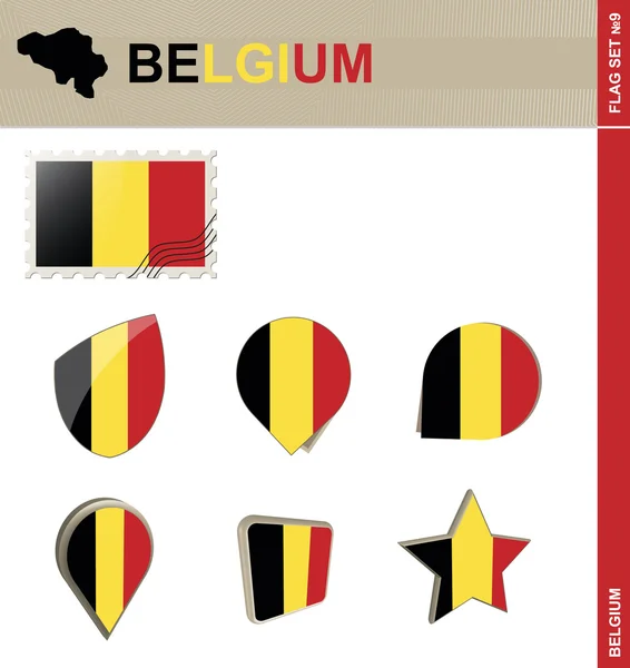 Bélgica conjunto de la bandera, conjunto de la bandera 9 — Vector de stock