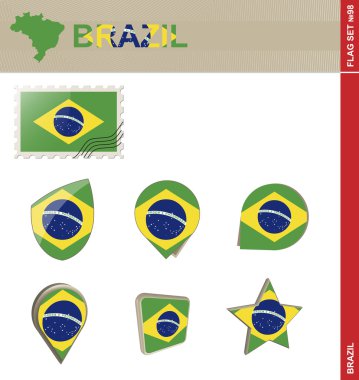 Brezilya bayrağı ayarlanmış, bayrağı ayarlanmış 98