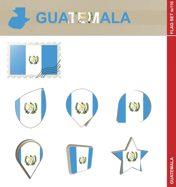 Guatemala Flag Set, Flag Set 116 — Stock Vector