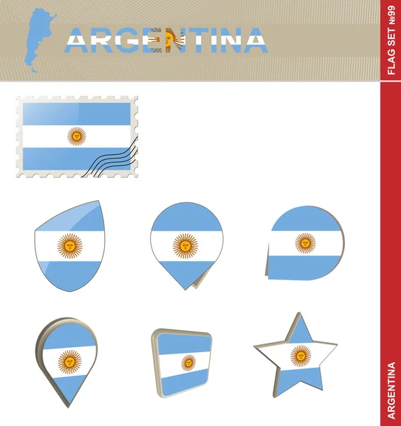Set Bandera Argentina, Set Bandera 99 — Archivo Imágenes Vectoriales
