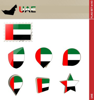 United Arab Emirates Flag Set, Flag Set 143 clipart