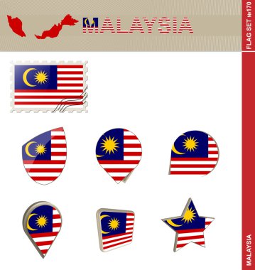 Malezya bayrağı ayarlanmış, bayrağı ayarlanmış 170