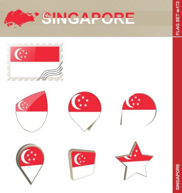 Singapur bayrağı ayarlanmış, bayrağı ayarlanmış 172