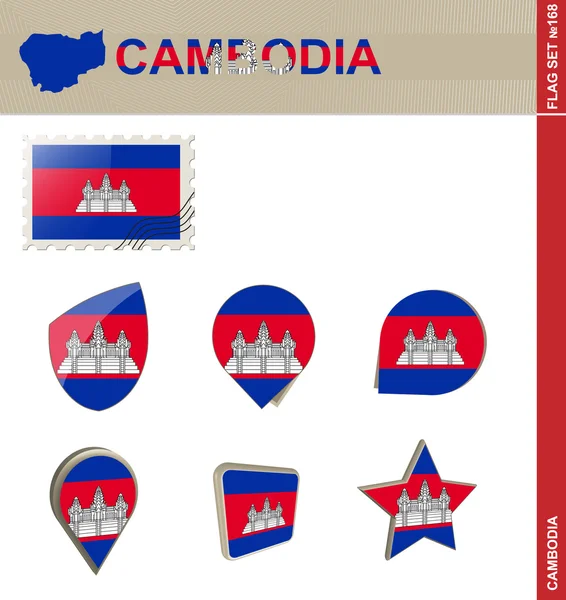 Juego de Banderas de Camboya, Juego de Banderas 167 — Vector de stock