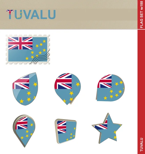 Set Bandera Tuvalu, Set Bandera 188 — Archivo Imágenes Vectoriales