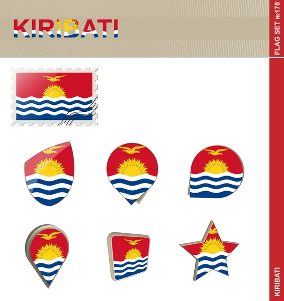Kiribatis flagga Set, 178-flaggan inställd — Stock vektor