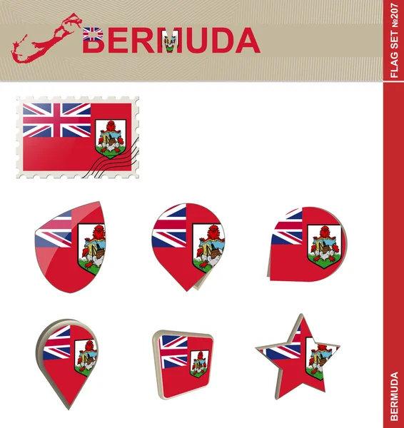 Set Bandiera delle Bermuda, Set Bandiera 207 — Vettoriale Stock