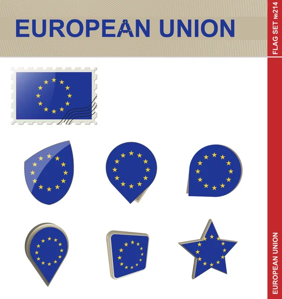 Σημαία της Ευρωπαϊκής Ένωσης που, σημαία σύνολο 214 — Διανυσματικό Αρχείο