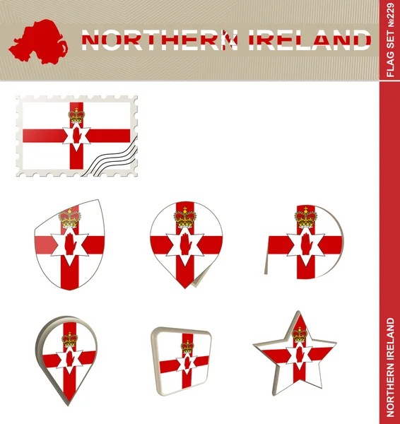Ensemble de drapeaux Irlande du Nord, Ensemble de drapeaux 229 — Image vectorielle