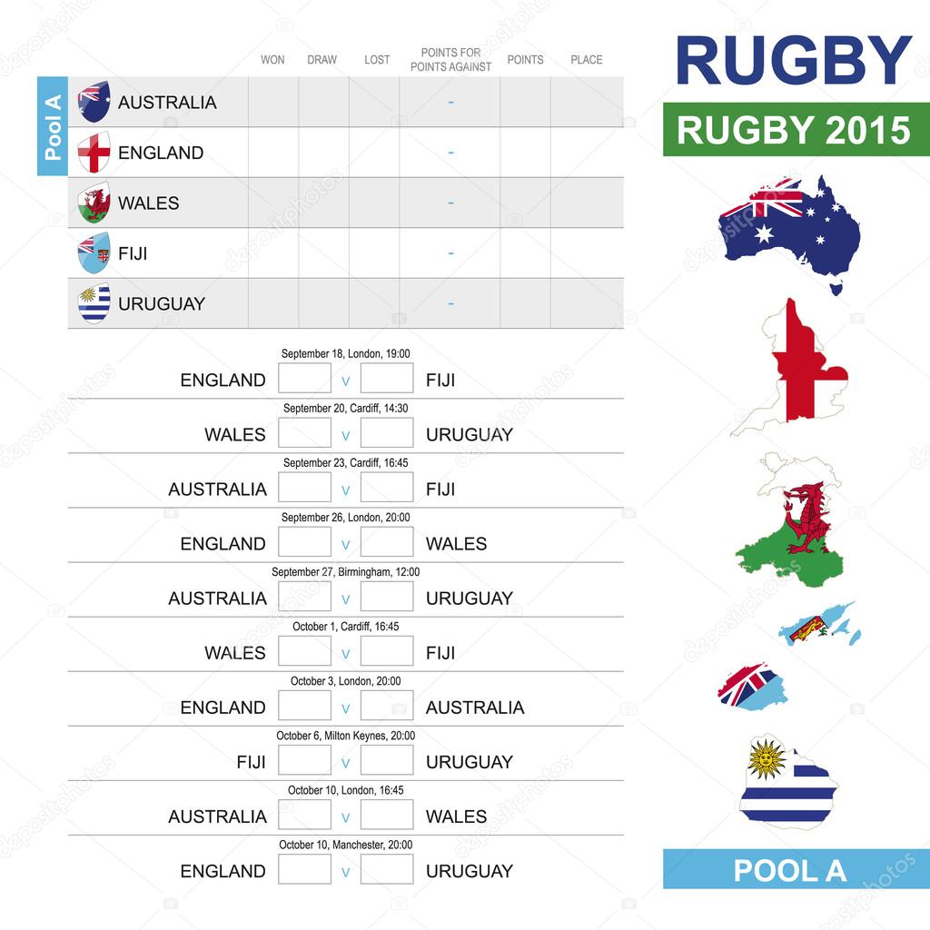 Rugby 2015, Pool A, Match Schedule, all matches, time and place.
