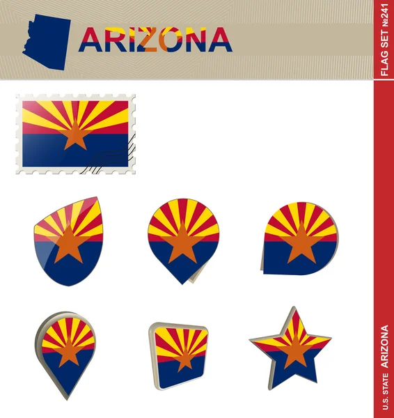 Arizona Flag Set, Flag Set 241 — Stock Vector