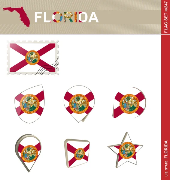 Florida Bendera Set, Bendera Set 247 - Stok Vektor