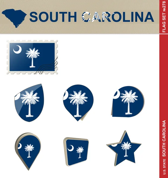 Прапор Південної Кароліни встановити, прапор 278 — стоковий вектор