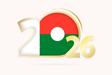 Madagaskar Bayrağı desenli Yıl 2026.