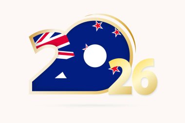 Year 2026 with New Zealand Flag pattern.