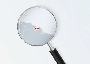 Büyüteç Altında Haritayı Ulusal Bayrak Üstüste koyarak Sürdür.