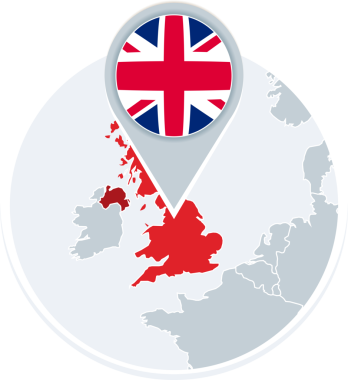 Birleşik Krallık haritası ve bayrağı, İngiltere vurgulanmış harita simgesi