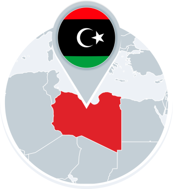 Libya haritası ve bayrağı, Libya vurgulanmış harita simgesi