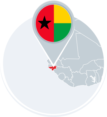 Gine-Bissau haritası ve bayrak, Gine-Bissau işaretli harita simgesi