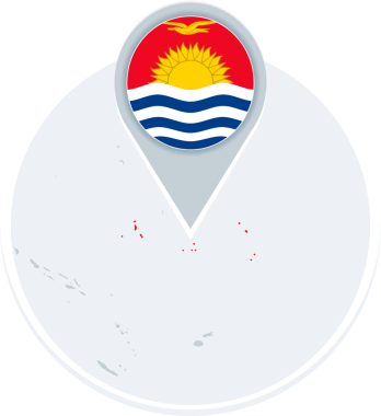 Kiribati haritası ve bayrağı, Kiribati vurgulanmış harita simgesi