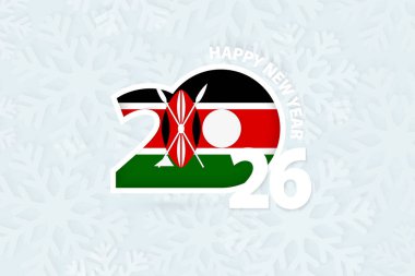 Kenya için kar tanesi arkaplanı 2026 yılı.