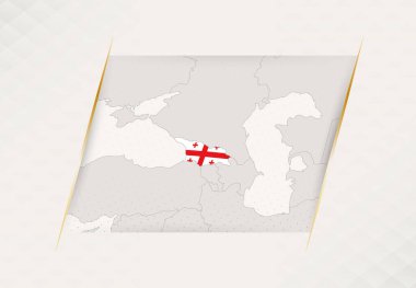 Gürcistan Ülke Haritası Ulusal Bayrak Renkleri.