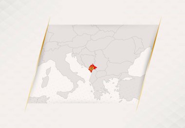 Karadağ Ülke Haritasında Ulusal Bayrak Renkleri.