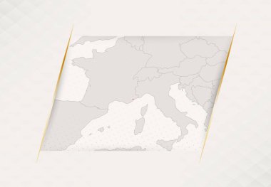 Ulusal Bayrak Renkleri içeren Monako Ülke Haritası.