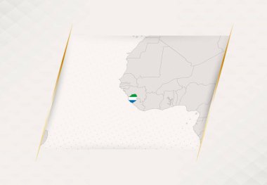 Sierra Leone Ülke Haritası Ulusal Bayrak Renkleri.