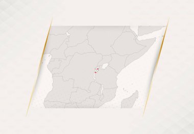 Ulusal Bayrak Renkleri içeren Burundi Ülke Haritası.