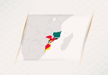 Ulusal Bayrak Renkleri Haritası Mozambik Ülke Haritası.