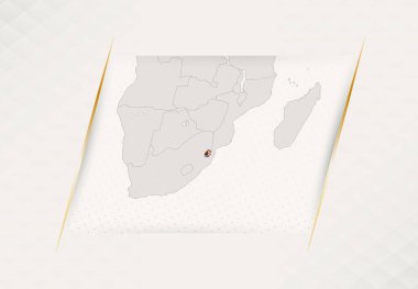 Svaziland Ülke Haritası Ulusal Bayrak Renkleri.