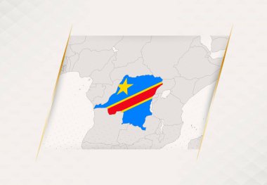 Ulusal Bayrak Renkleri Haritası DR Kongo Ülke Haritası.