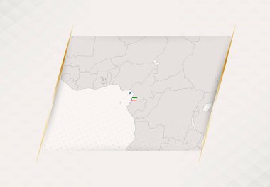 Ulusal Bayrak Renkleri içeren Ekvator Ginesi Ülke Haritası.