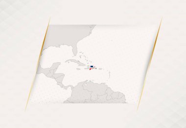 Dominican Republic Country Map Featuring National Flag Colors.