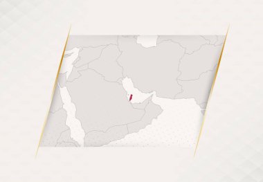 Ulusal Bayrak Renkleriyle Katar Ülke Haritası.