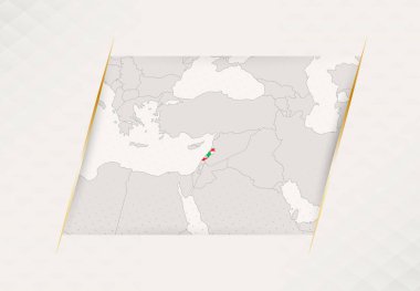 Ulusal Bayrak Renkleri içeren Lübnan Ülke Haritası.