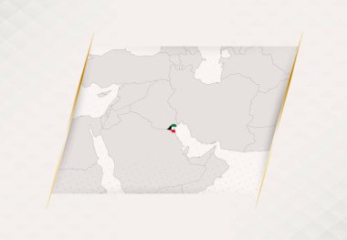 Ulusal Bayrak Renkleri içeren Kuveyt Ülke Haritası.