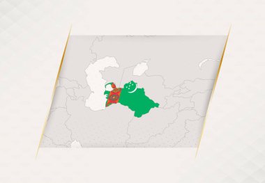 Türkmenistan Ulusal Bayrak Renkleri Haritası.