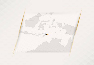 Ulusal Bayrak Renkleri içeren Doğu Timor Ülke Haritası.